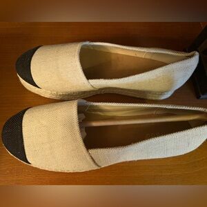 BAMBOO Cream and Black Espadrilles
